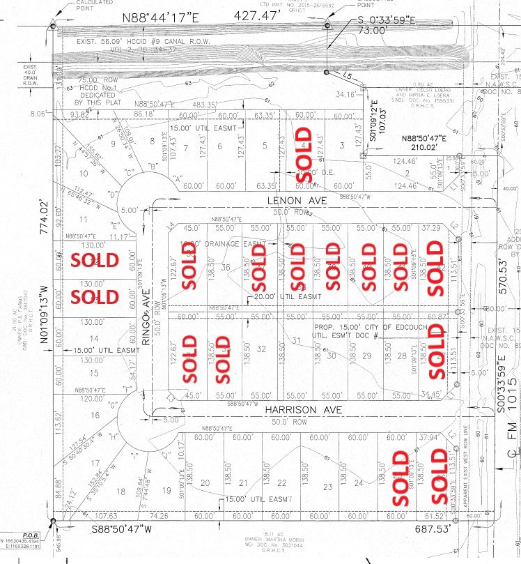 Santa Arieanna subdivision lots in Edcouch-Elsa, TX